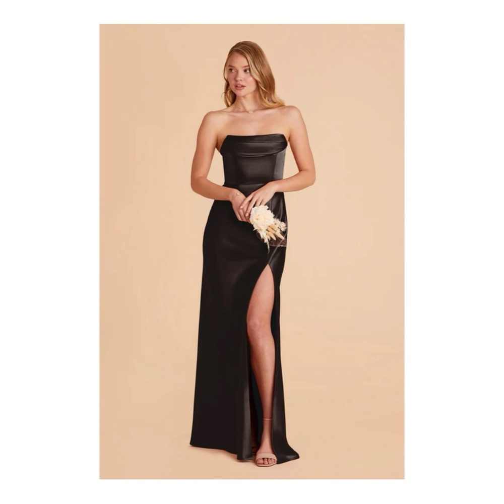 Birdy Grey Mia Convertible Dress Shiny Satin Black - Picture 2 of 4
